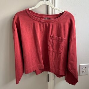 CALIA Red Boxy Pocket Tee